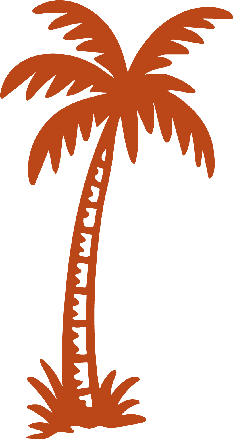 Orange palm tree illustration