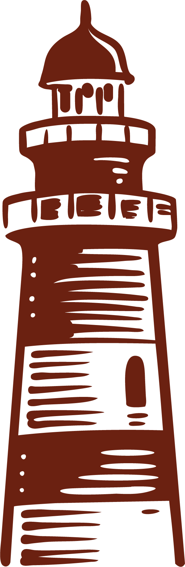 Brown lighthouse illustration