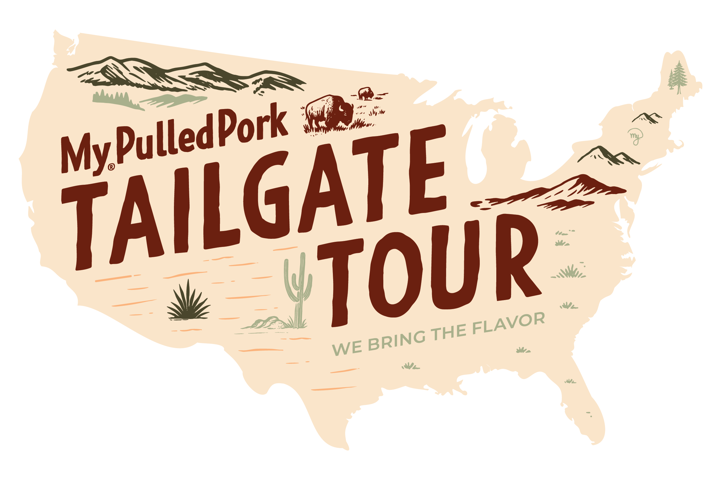 MyPulledPork Tailgate Tour; We Bring The Flavor event mark