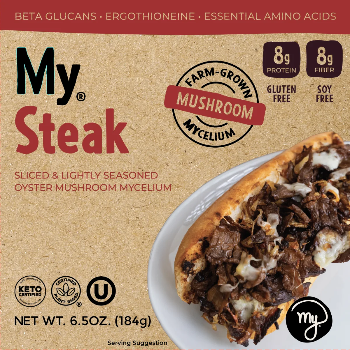 Front of the 6.5-ounce MySteak package