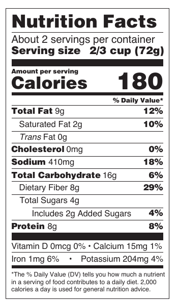 MySteak Nutrition Facts panel. Complete text follows below.